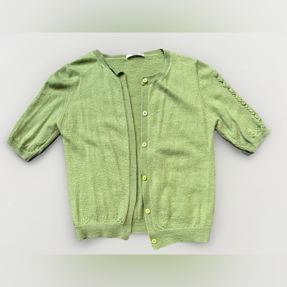Vintage Prada Women’s Green  Button Cashmere Silk Casual Cardigan Size 42‎ M - Picture 1 of 7